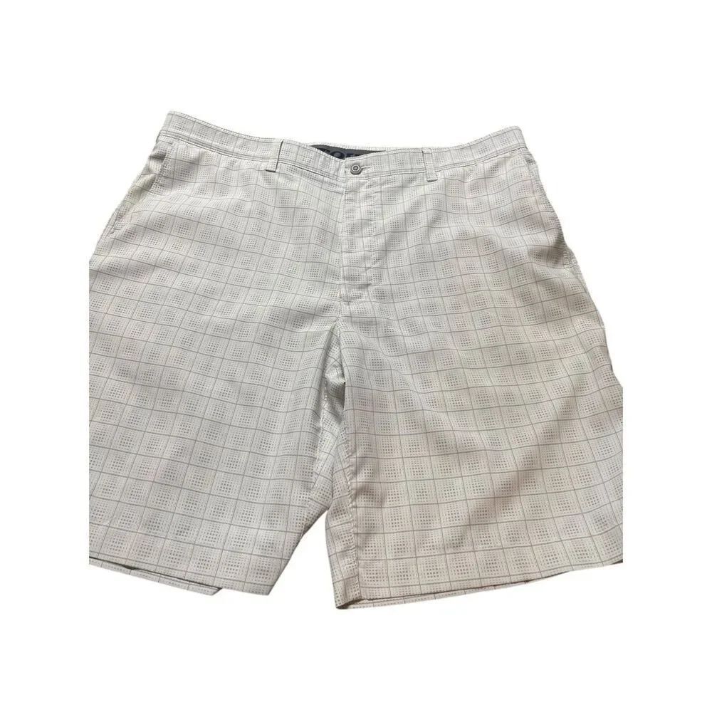 PGA Tour Mens Cream Geometric Performance Golf Chino Shorts 38